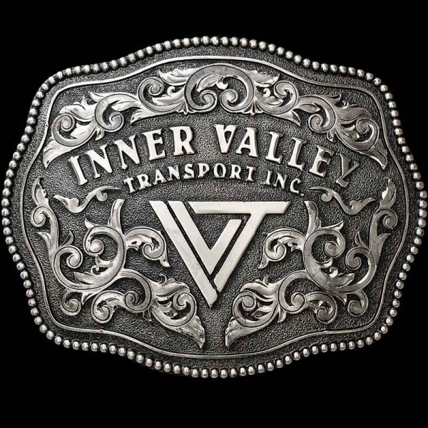 This Custom Buckle is crafted with all Silver elements, but don't let the simplicity in the color pallete fool you- the details and craftsmanship are intricate and full of character. This monotone design gives a more masucline and simple feel to this beau